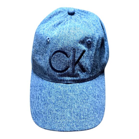 Calvin Klein Denim CK Logo Baseball Cap Blue Jean Dad Hat Adjustable Strapback - Picture 7 of 9